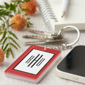 Benutzerdefiniert Foto & Monogramm Schlüsselanhäng Schlüsselanhänger (Vorderseite rechts)