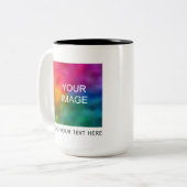 Benutzerdefiniert Foto oder Logo hochladen Modern Zweifarbige Tasse (Vorderseite Links)