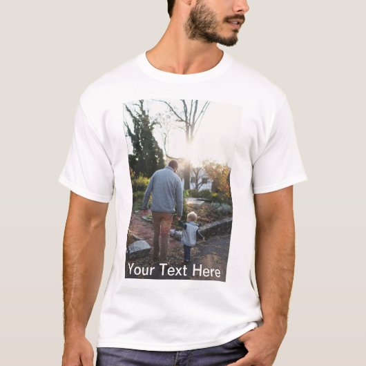 Benutzerdefiniert, Foto und Text hinzufügen T-Shirt (Vorderseite)