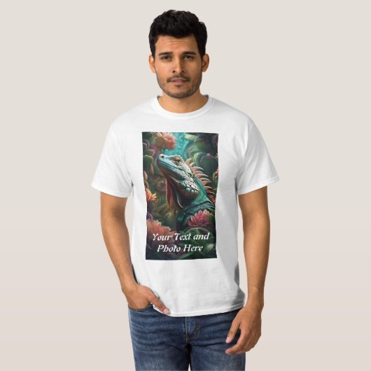 Benutzerdefiniert, Foto und Text hinzufügen T-Shirt (Vorne ganz)