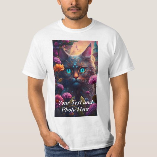 Benutzerdefiniert, Foto und Text hinzufügen T-Shirt (Vorderseite)