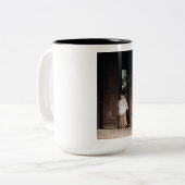 Benutzerdefiniert, Foto und Text hinzufügen Zweifarbige Tasse (Vorderseite Links)