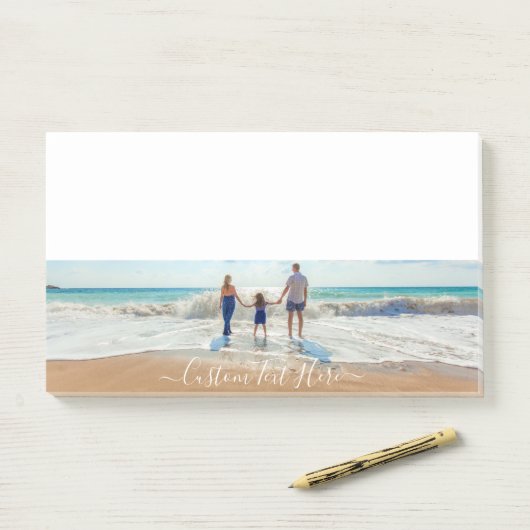 Benutzerdefiniert Foto- und Textname Post-it Klebezettel (Auf Schreibtisch)