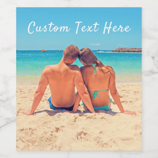 Benutzerdefiniert Foto Weinetikett mit Textname (Einzelnes Label)