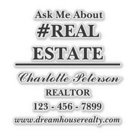 Benutzerdefiniert Fragte mich über echtes Anwesen- Aufkleber (Vorderseite)