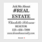 Benutzerdefiniert Fragte mich über echtes Anwesen- Aufkleber (Blatt)