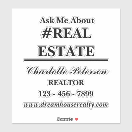 Benutzerdefiniert Fragte mich über echtes Anwesen- Aufkleber (Blatt)