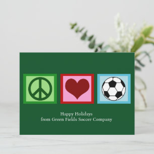 Benutzerdefiniert Frieden Liebe Fußball Weihnachte Feiertagskarte