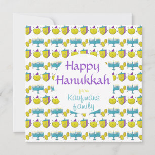 Benutzerdefiniert fügen Sie Ihren Namen Hanukkah n Feiertagskarte