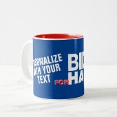 Benutzerdefiniert für Biden /Harris 2020 Text hinz Zweifarbige Tasse (Vorderseite Links)
