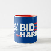Benutzerdefiniert für Biden /Harris 2020 Text hinz Zweifarbige Tasse (Mittel)