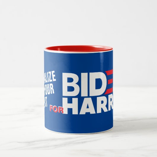 Benutzerdefiniert für Biden /Harris 2020 Text hinz Zweifarbige Tasse (Mittel)