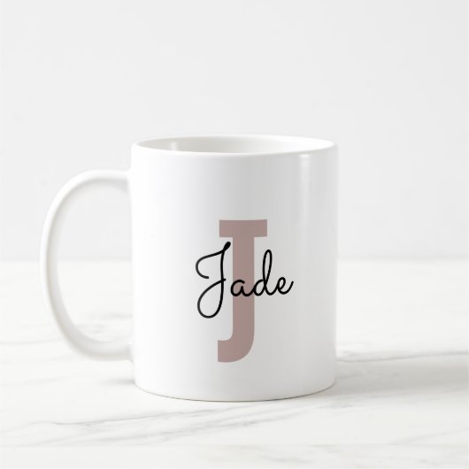 Benutzerdefiniert für personalisierte Initial- und Kaffeetasse (Links)