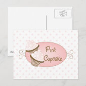 Benutzerdefiniert für rosa Cupcake Postkarte (Vorne/Hinten)