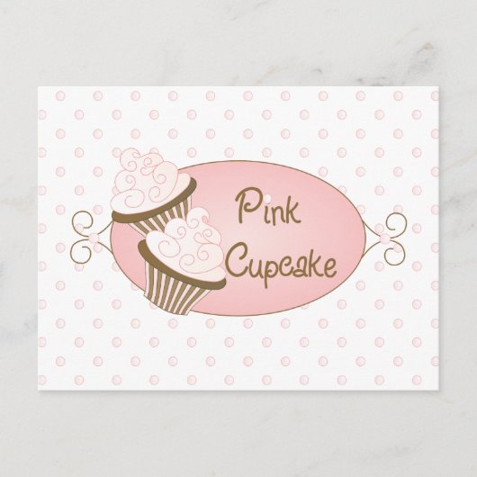 Benutzerdefiniert für rosa Cupcake Postkarte (Vorderseite)
