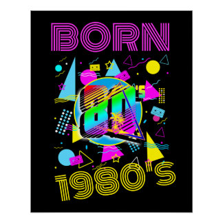 Benutzerdefiniert Geborene Retro 80" der 80er Jahr Poster