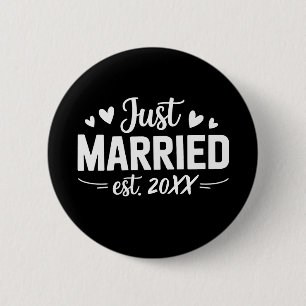 Benutzerdefiniert Gerade verheiratet Est Hochzeits Button