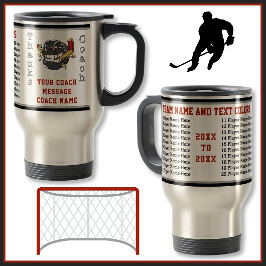 Benutzerdefiniert Geschenke für Hockeytrainer mit Reisebecher