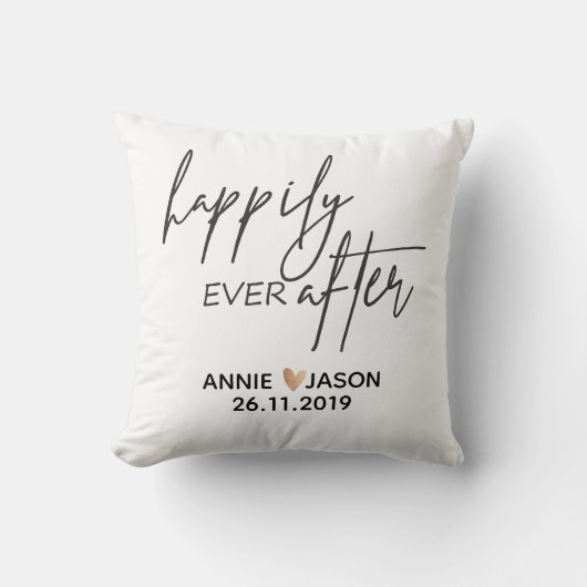 Benutzerdefiniert |Glücklich immer danach | Hochze Kissen (Vorderseite)