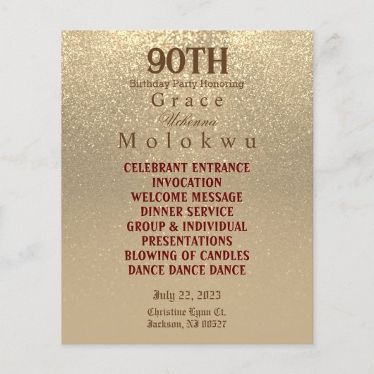 Benutzerdefiniert - Gold Glitzer - Menü (Vorderseite)