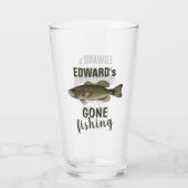 Benutzerdefiniert Gone Fishing Personalisiert Glas (Vorderseite)