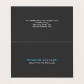 Benutzerdefiniert Grau Blau Trend Standard Minimal Visitenkarten (Außenseite Aufgefaltet)