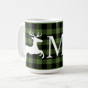 Benutzerdefiniert Grün Schwarz Buffalo Holzfäller Kaffeetasse
