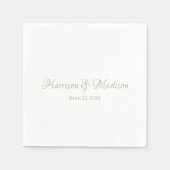 Benutzerdefiniert: grün Skriptpaar Datum Hochzeit Serviette (Vorderseite)