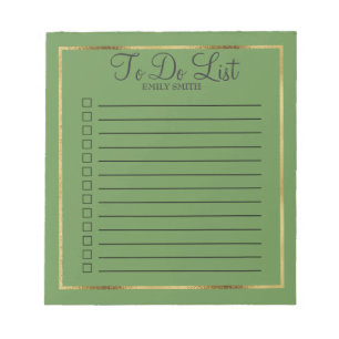 Benutzerdefiniert Grün und Gold für Notepad Notizblock