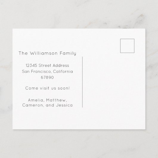 Benutzerdefiniert haben wir neue Zuhause Retro Vib Postkarte (Rückseite)