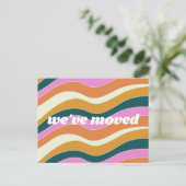 Benutzerdefiniert haben wir neue Zuhause Retro Vib Postkarte (Stehend Vorderseite)