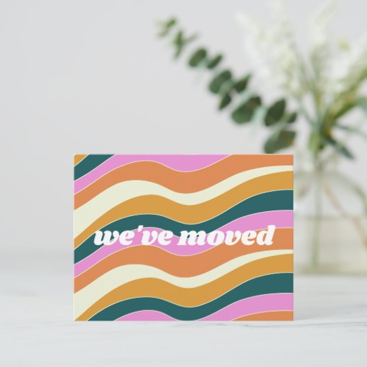 Benutzerdefiniert haben wir neue Zuhause Retro Vib Postkarte (Stehend Vorderseite)