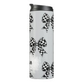 Benutzerdefiniert Halloween-graue Bows Coquette Thermosbecher (Nach rechts gedreht)