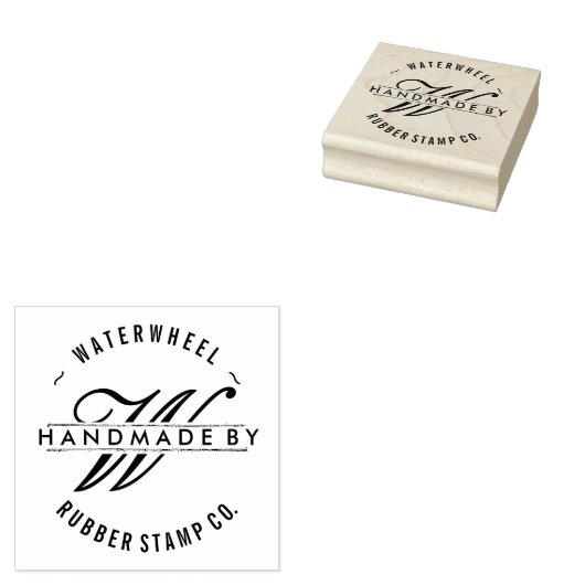 Benutzerdefiniert "Handmade by" mit Monogram Gummistempel (Stempel)