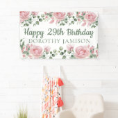 Benutzerdefiniert Happy 29. Geburtstag Floral Banner (Insitu)