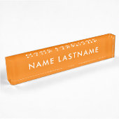 Benutzerdefiniert, hell Orange Einfach Minimalisti Namensplakette