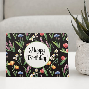 Benutzerdefiniert, Helle Wilde Blumen Alles Gute z Karte