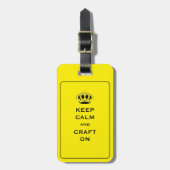 Benutzerdefiniert, Helles Gelb Keep Calm Craft On Gepäckanhänger (Vorderseite vertikal)