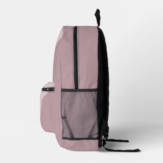 Benutzerdefiniert hellpastellfarbene Rose Mauve Bl Bedruckter Rucksack (Rechts)