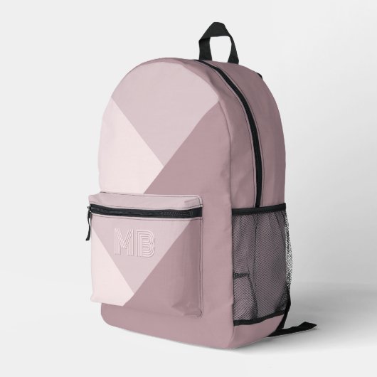 Benutzerdefiniert hellpastellfarbene Rose Mauve Bl Bedruckter Rucksack (Rückseitige Ecke Rechts)