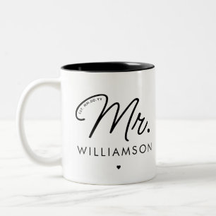 Benutzerdefiniert Herr Est. Moderne elegante Schri Zweifarbige Tasse