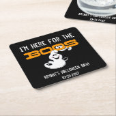 Benutzerdefiniert hier für Boos-Halloween-Party-Un Rechteckiger Pappuntersetzer (angewinkelt)