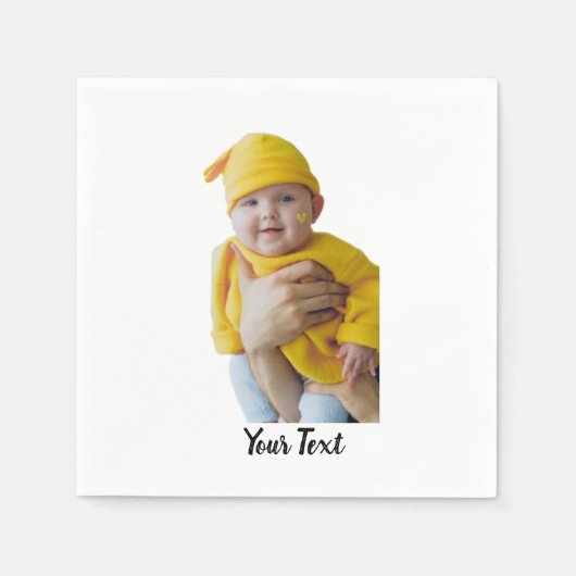 Benutzerdefiniert - Hinzufügen von Foto und Text Serviette (Vorderseite)