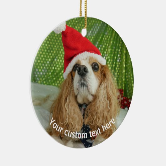 Benutzerdefiniert, Hundeschmuck personalisieren Keramik Ornament (Rechts)