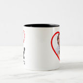 Benutzerdefiniert I Liebe Foto-Text meiner Familie Zweifarbige Tasse (Mittel)