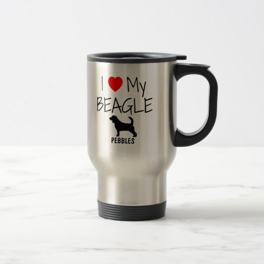 Benutzerdefiniert I Liebe Mein Beagle Reisebecher (Rechts)