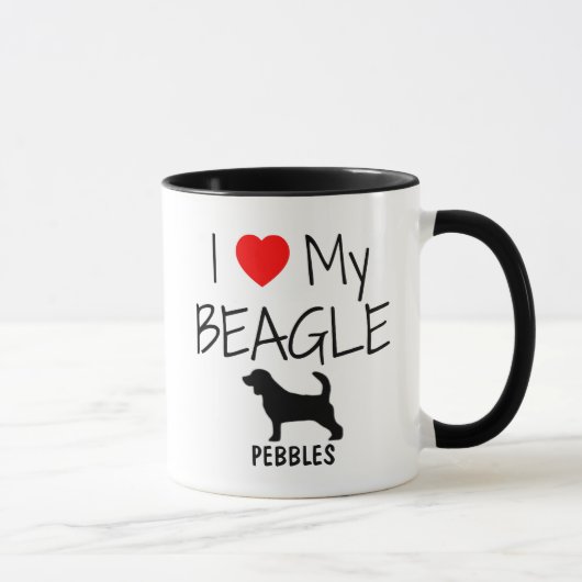 Benutzerdefiniert I Liebe Mein Beagle Tasse (Rechts)