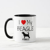 Benutzerdefiniert I Liebe Mein Beagle Tasse (Links)