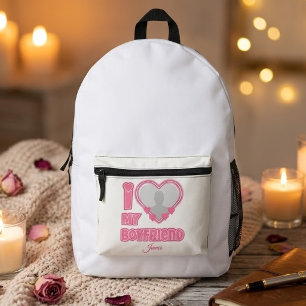 Benutzerdefiniert I Liebe Mein Freund - Foto und N Bedruckter Rucksack