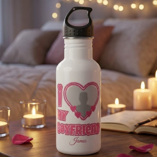 Benutzerdefiniert I Liebe Mein Freund - Foto und N Edelstahlflasche